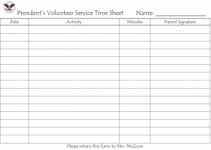 Presidential Volunteer Service Form